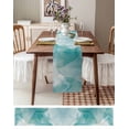 thumbnail image 6 of Marble Aqua, Table Runner Gradient Gold Aesthetics Abstract Minimalist Art Tablerunners 18 x 72 Inch, Table Decorations Tabletop Scarf for Summer Gathering Holiday Farmhouse Kitchen Dining Decor, 6 of 6