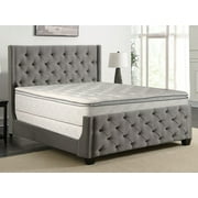 Continental Sleep, Sunset, 10-Inch medium plush Pillowtop Innerspring Mattress & 8" Wood Box Spring Set, King