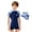 AA#-Navy44, variant on Tiijoy Little Boys Short Sleeve Rash Guard One-Piece Swimsuit with Swim Cap Bathing Suit