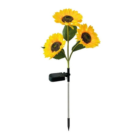 

Vistreck 1 Pack 3 Sunflowers Solar Light Intelligent Light Control Outdoor Waterproof Garden Landscape Stake Light