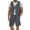 Gray, variant on VBTAPA Mens Linen 2 Piece Outfits Solid Sleeveless Button Down Shirts and Shorts Set Summer Casual Beach Suits Army Green XXL
