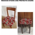 thumbnail image 5 of Dining Room Chair Seat Covers Set of 4, Christmas Red Poinsettia Flower Removable Stretch Chair Seat Cushion Slipcovers Protector for Holiday Party Festival Decoration Watercolor Plant Seamless, 5 of 5