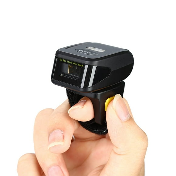 Eyoyo 1D Wireless Ring Barcode Scanner, Compatible with Bluetooth Function & 2.4GHz Wireless & Wired Connection, Portable Wearable Mini Finger Bar Co