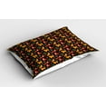 thumbnail image 2 of Ambesonne Zoo Pillow Sham 2 Pack, Savannah Animal Wild Cats Motif, 26"x20", Seal Brown Dark Orange, 2 of 3