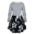 thumbnail image 2 of Más el tamaño del ajuste del cordón camiseta y flor Cami Set Rosegal Mangas largas de talla grande, 2 of 5