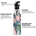 thumbnail image 3 of Yayeee 33oz Insulated Water Bottle Double Wall Stainless Steel with Flip Straw Lid, Pink Flowers, 3 of 7