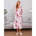 thumbnail image 4 of Richie House Women's Floral Robes Zip Front Nightgown Housecoat Lounge Dress S-3XL RHW4001-A-M, 4 of 7