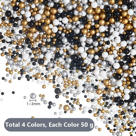 1 box 200G 4 colors Glass Beads No Hole Beads Round Mixed color 1~3mm 50g/color Glass
