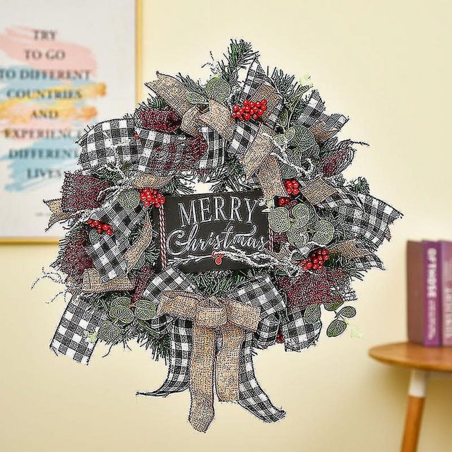 Decoraciones navideñas Venta Liquidación Corona navideña Decoración navideña Guirnalda de simulación Ventana Puerta Colgante Accesorios de decoración navideña Navidad 25 cm
