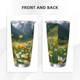thumbnail image 3 of Daiia Mountain Daisy Meadow Printed 20oz Insulated Coffee Cup with Straw Topper, Fully Spill Proof Travel Coffee Mug, Stainless Steel Tumbler for Work Home Outdoor Car-Straw, 3 of 8