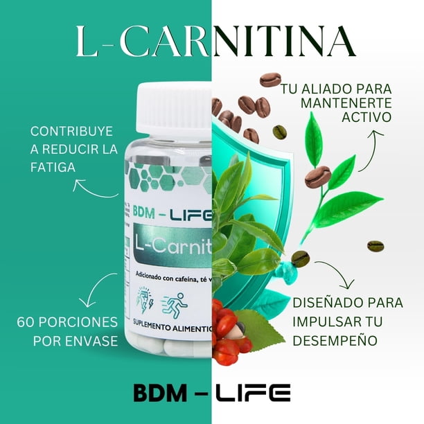 l carnitina y cafeina BDM-LIFE L-Carnitina con Cafeína, Té Verde Y Guaraná