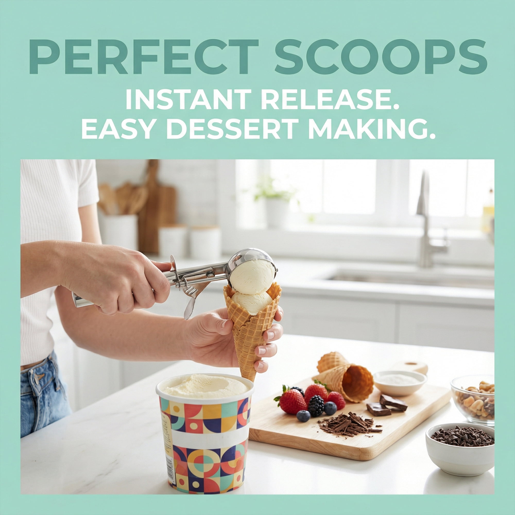 Unique Bargains Stainless Steel Comfortable Ice Cream Scoop Silver-1Pcs 8.3*2inch