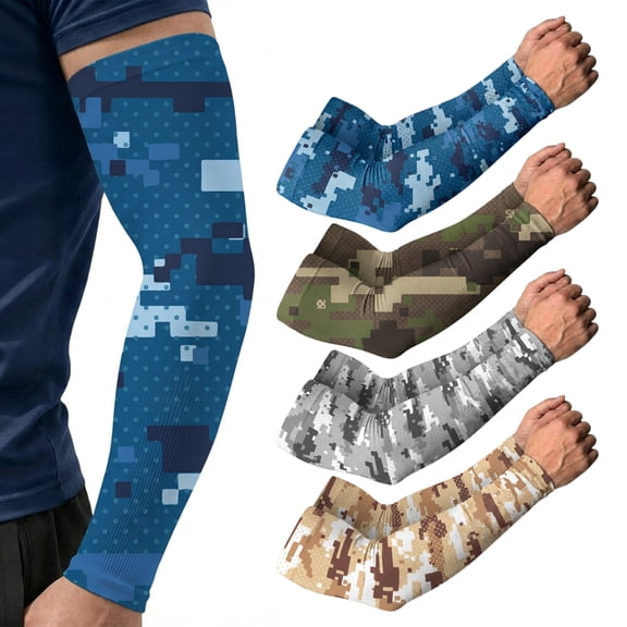 ARMORAY Arm Sleeves for Men or Women Basketball Golf Running Football Cycling (Camo 4 Pair)