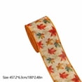 thumbnail image 3 of Thanksgiving Wired Edge Ribbon, 2.5 Inch x 5 Yards, Pumpkin and Maple Leaf Fall Design for Wreath, Bows, and Seasonal Farmhouse Decor, 3 of 6
