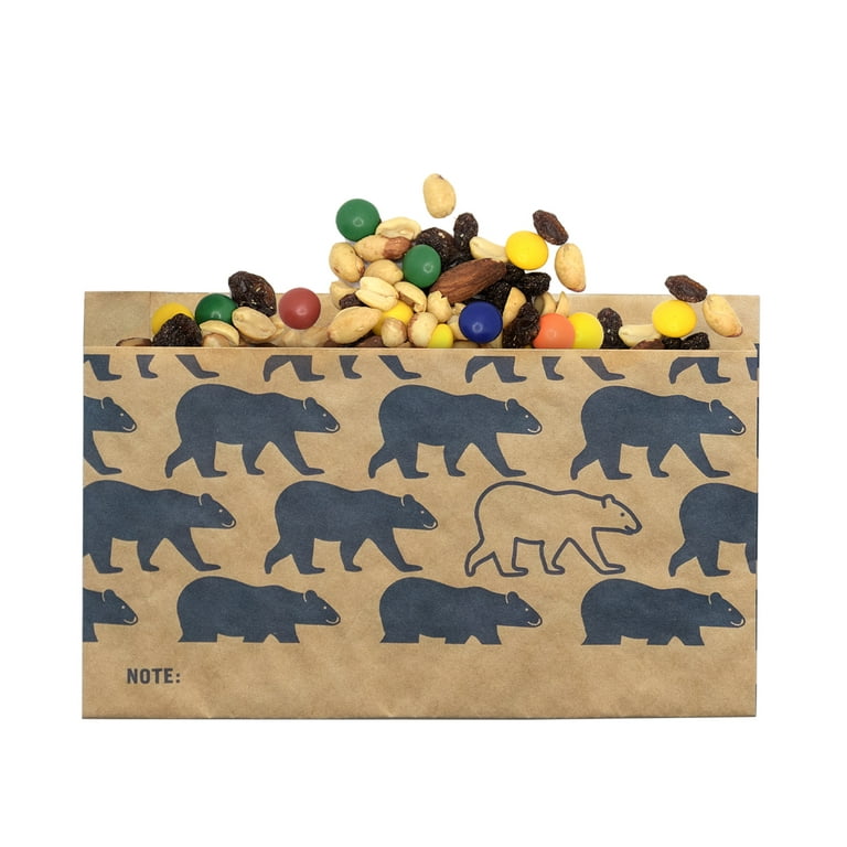 Lunchskins Compostable Food Storage Snack Bags Bear Design 50 Bags - Eco-Friendly Recyclable Made Without PFAS and BPA