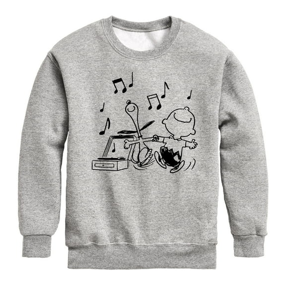 Peanuts - Snoopy Dancing Graphic Long Sleeve Fleece Sweatshirt