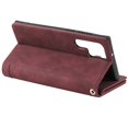 thumbnail image 5 of ELEHOLD Multi-Functional Wallet Case for Samsung Galaxy S23 Ultra, 9 Card Slots Zipper Pocket Wriststrap Stand Function Premium Leather Shockproof Purse Case for Samsung S23 Ultra, Winered, 5 of 7