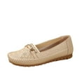 thumbnail image 3 of Willtoo Orthopedic Leather Shoes, Lightweight Anti-Slip Breathable for Women Dressy Slip-On Bow-Knot Flats Loafers Khaki, 3 of 5