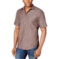 thumbnail image 1 of Alfani Mens Textured Button Up Shirt, Brown, X-Large, 1 of 1