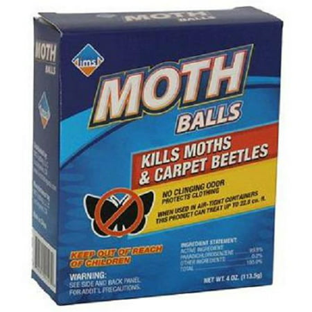 Moth Balls, Kills Moth & Carpet Beetles, 4 Oz