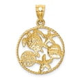 thumbnail image 3 of 14k Yellow with White Rhodium Two-tone Gold Polished Sealife Pendant, 3 of 5