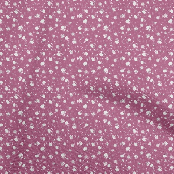 oneOone Cotton Poplin Twill Pink Fabric Floral Sewing Craft Projects Fabric Prints By Yard 56 Inch Wide-aB