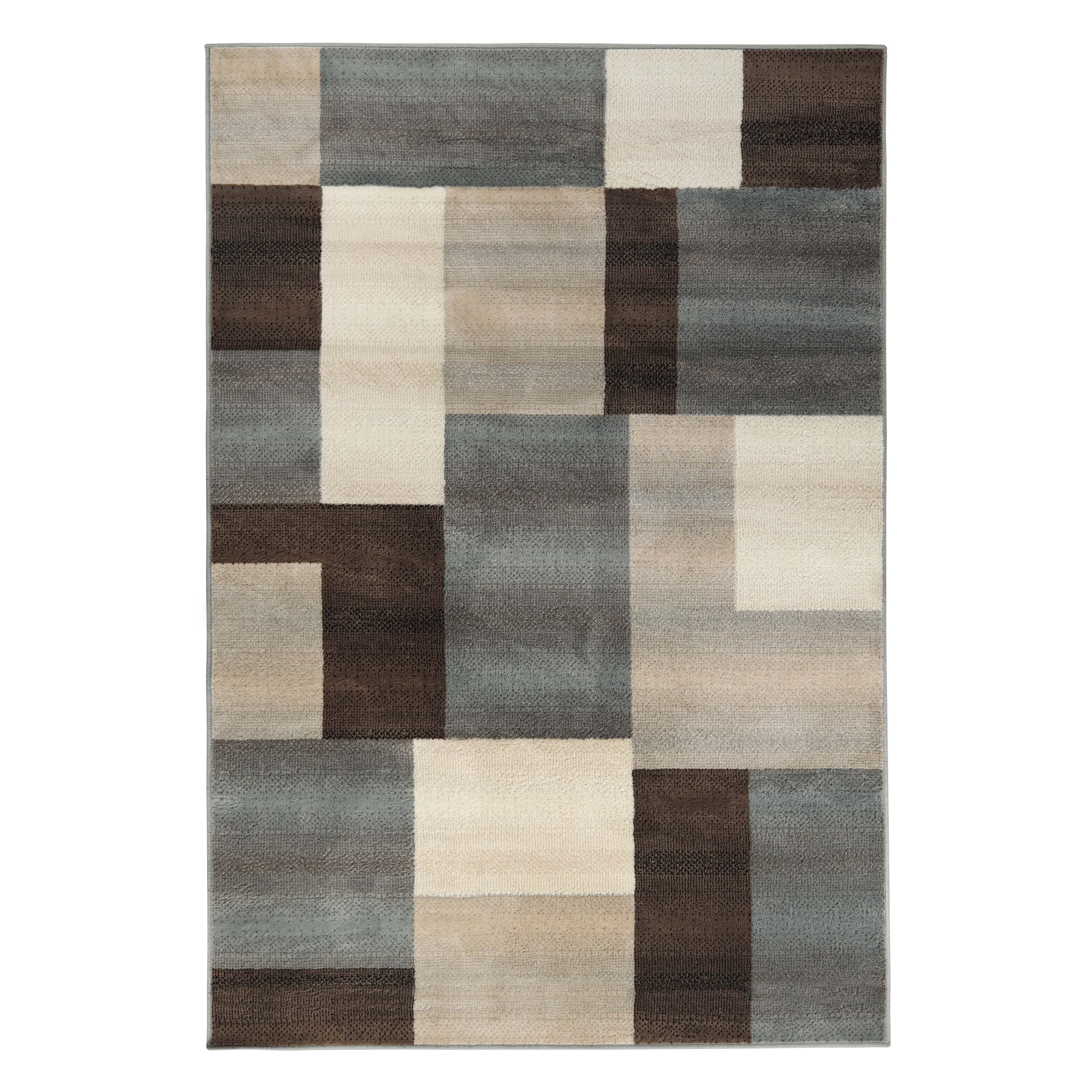 Superior Modern Geometric Fire Retardant and Anti-Static Indoor Area Rug, 5'x8', Grey