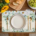 thumbnail image 4 of Green Eucalyptus Leaves Placemats Set of 6, Spring Daily Flowers Plants Beige Placemats for Dining Table, Place Mats for Kitchen Tabletop, Waterproof Wipeable Dining Table Mats Set, 4 of 9