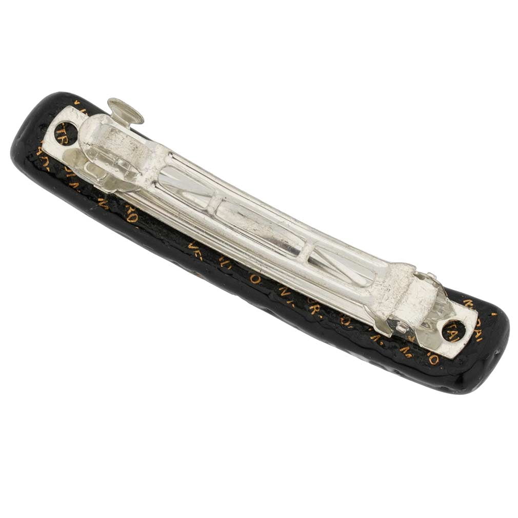 GlassOfVenice Venetian Reflections Hair Clip Small - Black and Gold