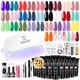 thumbnail image 1 of Kit de gel de uñas de polietileno ROSALIND de 28 colores con mini lámpara de uñas de 10 ml, 1 of 9