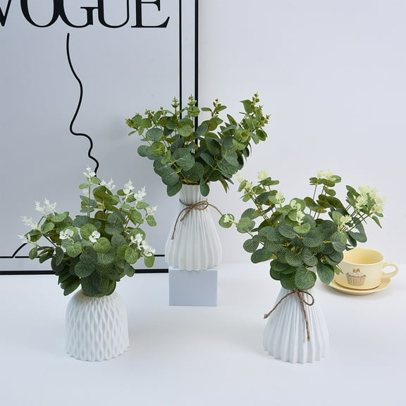 Clearance Under $5 Boovnll Fake Plants, Realistic Simulation Mini Potted Plants, Artificial Plants Indoor, Outdoor, Home, Living Room, Office, Desk, Shelf, Window, Spring Decor, Fake Plant