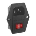 thumbnail image 2 of Adaptador de enchufe de montaje en panel 10a 250v 3 Pin Iec320 C14 con interruptor basculante y fusible, 11 Feliz Sencillez, 2 of 5