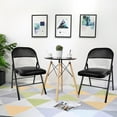 thumbnail image 2 of VECELO Set of 4 Metal Folding Chair with Padded Seat & Double Hinged Back for Home Office, Black, 2 of 8