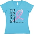 thumbnail image 3 of Inktastic Breast Cancer Awareness- Fight, Care, Cure Women's V-Neck T-Shirt, 3 of 5