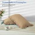 thumbnail image 3 of HNB Store Pillow cases Premium 600TC | Luxury Soft Egyptian Cotton Pillow Case | Queen 20x30" inch | 2 Pieces Pillow Case | Taupe Ruffled, 3 of 8