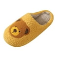 thumbnail image 5 of Rokment Cute Bear Slippers for Women Christmas Fuzzy Memory Foam Animal House Shoes Cozy Warm Winter Fleece Indoor Bedroom Home Slip on Yellow Size 5.5, 5 of 6