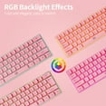 thumbnail image 4 of TFixol Clavier Sans Fil 61 Touches BT+2,4G Clavier Double Mode avec Effet Rétroéclairé RVB Moulage par Injection Bicolore ABS Touche Rose, 4 of 8