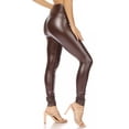 thumbnail image 4 of Sakkas Matte Liquid High Waist Stretch Leggings - Made in USA - Brown - 2X, 4 of 6