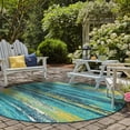 thumbnail image 3 of Unique Loom Outdoor Coastal Collection Area Rug - Ombre (7' 1" Round Multi.Blue/Yellow), 3 of 9