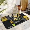 thumbnail image 3 of Washable Rubber Sunflower Cute Floral Dish Drying Mats for Kitchen Counter Home Large Coffee Bar Pad Accessories and Decor for Utensils Stemware 19.5''x12'', 3 of 7