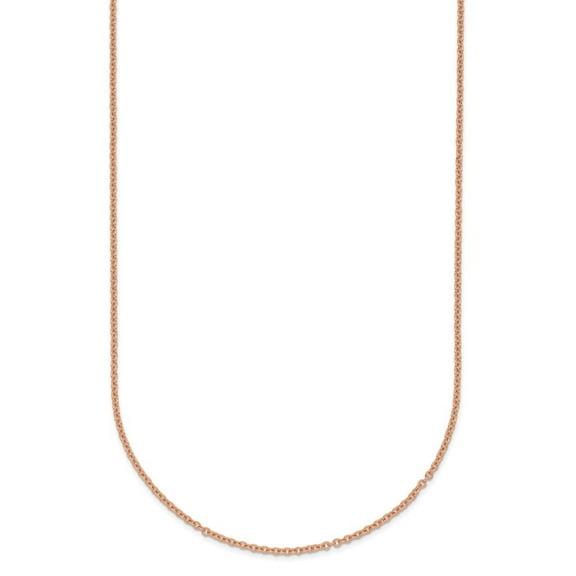 Auriga Fine Jewelry 18K Rose Gold Polished 1.3 mm Solid Cable Chain Necklace for Women 16"