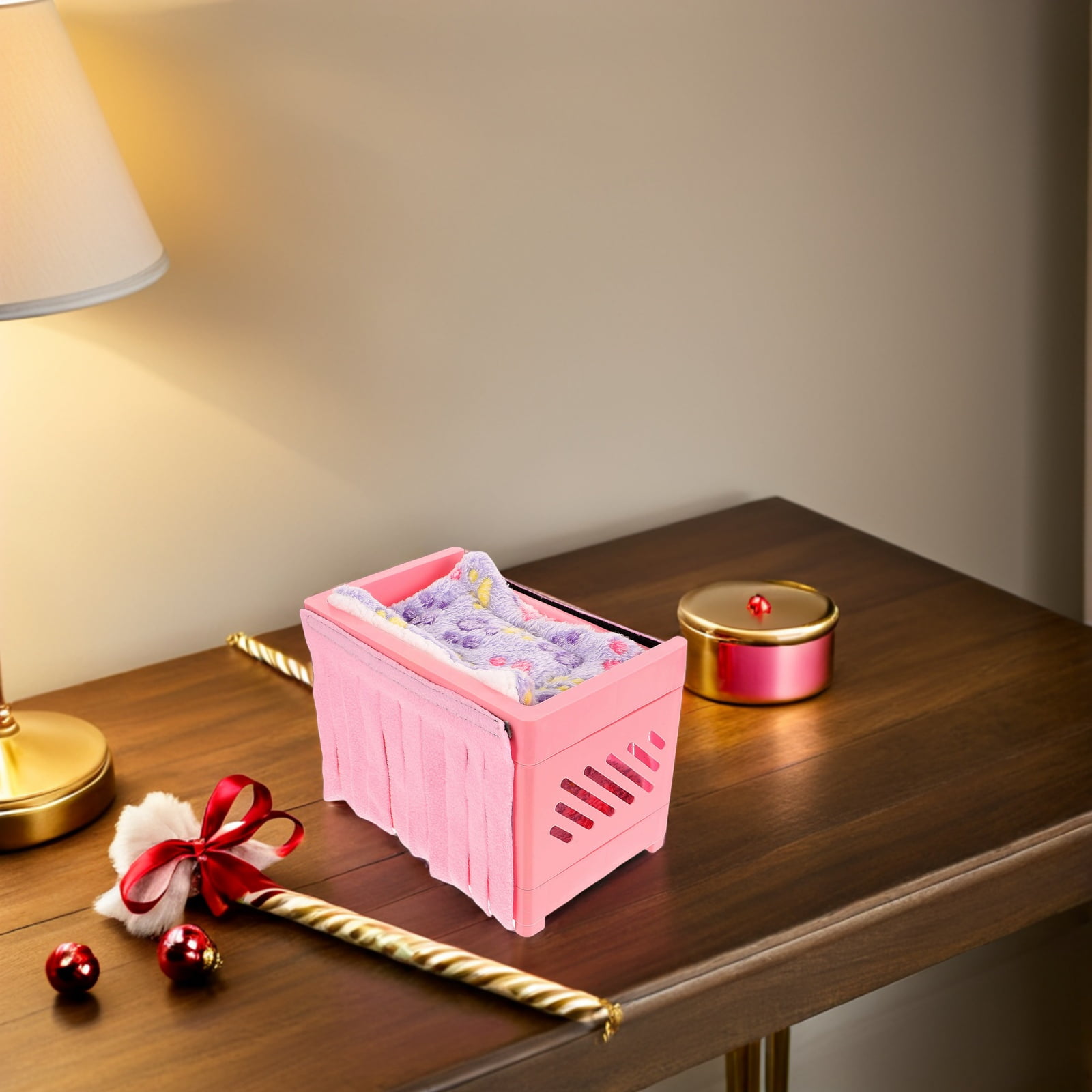 UPGRATOR 2Set Small Animal Bed with Double Layer and Soft Blanket for Hamster and Guinea Pig