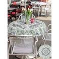 thumbnail image 5 of Outdoor Tablecloths with Umbrella Hole & Zipper, Green Purple Boho Round Tablecloths 60 Inch, Vintage Abstract Art Floral Ethnic Tribe Waterproof Table Cloth, Patio/Pool/Picnic Table Covers, 5 of 8