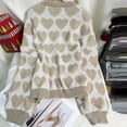 thumbnail image 7 of Womens Valentines Day Sweater Fuzzy Cute Heart Sweaters Long Sleeve Crewneck Casual Knit Pullover Top Khaki, XL, 7 of 7
