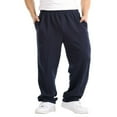 thumbnail image 1 of Men Autumn Casual Sweatpants Solid Color Elastic Middle Waist Loose Joggers Trousers Plus Size, 1 of 6