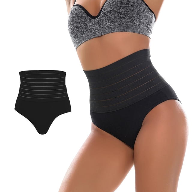 Ropa interior de cintura alta para mujer, bragas suaves para mujer, bragas Negro L Hugo Bragas abdominales