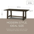 thumbnail image 3 of Maven Lane Yves Rectangular Wooden Dining Table in Weathered Brown Finish, 3 of 7