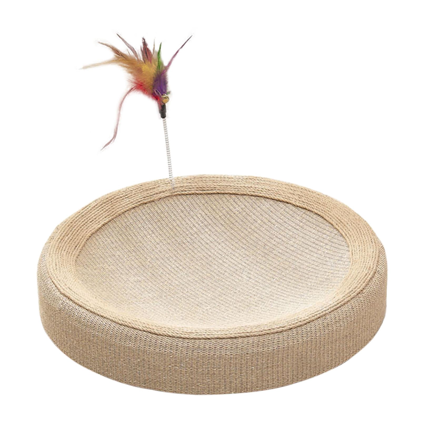 DOLITY Cat Scratcher Bed Non Slip Wear Resistant Kitty Pet Supplies Cat Scratch Pad round and cat teaser