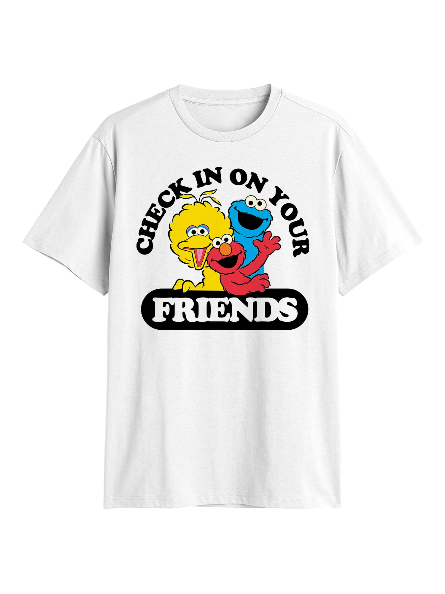 Sesame Street, Mens Apparel Graphic T-Shirt, Sizes S-3XL, Checking In On Friends