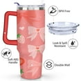 thumbnail image 3 of Strawberry Bow 40 Oz Tumbler with Handle Lid and Straw, Stainless Steel Double Walled Vacuum Insulated Cup, Cute Anniversary Wedding Birthday Gifts Tumbler for Women Men Friends Outdoor Indoor, 3 of 7